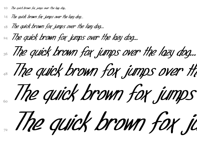 SF Foxboro Script font waterfall